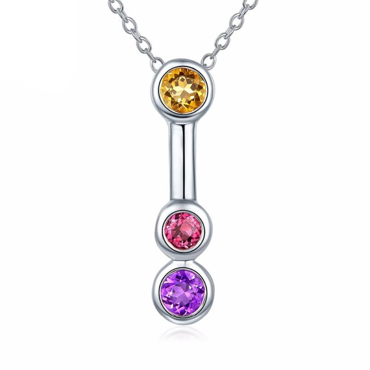 Stříbrný přívěsek s triem drahokamů Geley