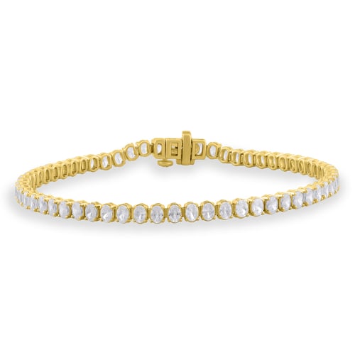 Zlatý tenisový náramek s lab-grown diamanty Bea