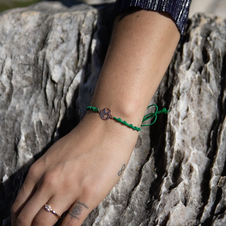 Šňůrkový náramek s mapou světa Globe 108778