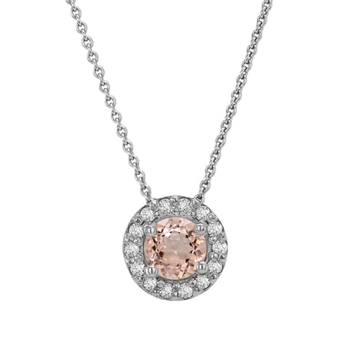 Halo přívěsek s morganitem a diamanty Vicky