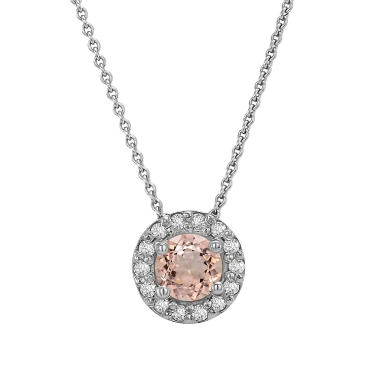Zlatý halo náhrdelník s morganitem 32244