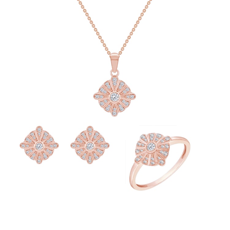 Zlatá diamantová kolekce šperků 48861