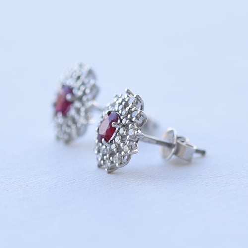 Rubínové náušnice s diamanty Richelle