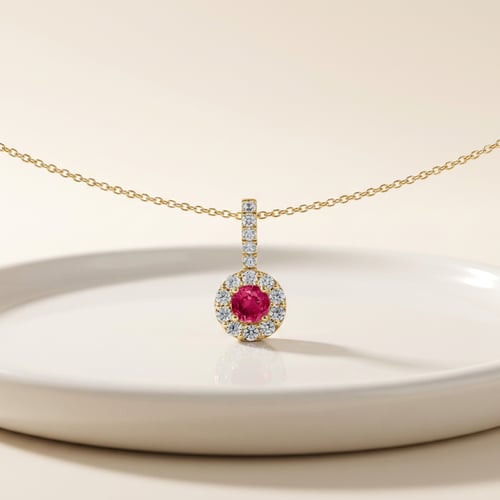 Stříbrný elegantní přívěsek s rubínem a lab-grown diamanty Jack