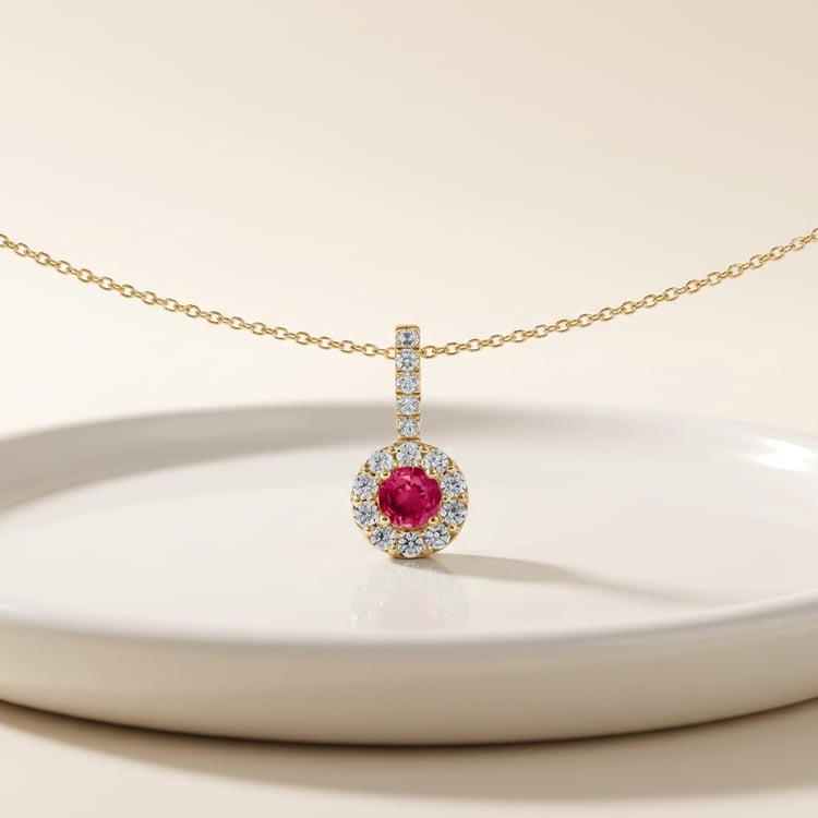 Elegantní přívěsek s rubínem a lab-grown diamanty Harvey 170940