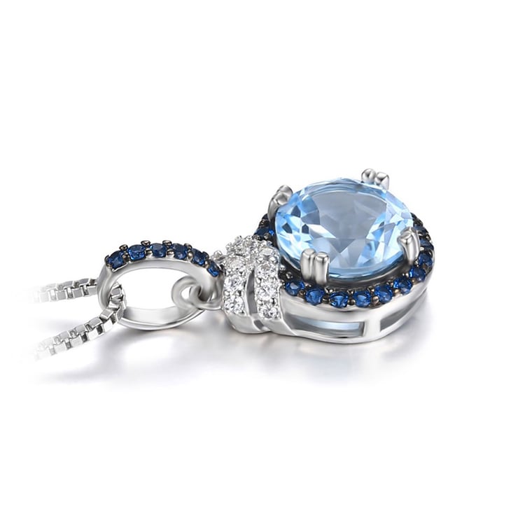 Stříbrný topazový náhrdelník 19379