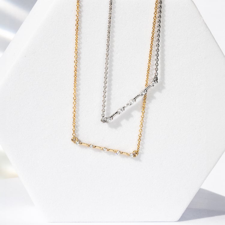 Minimalistický náhrdelník s diamanty Isaac 141180