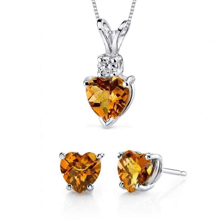 Zlatá srdíčková kolekce s citríny Sabrael