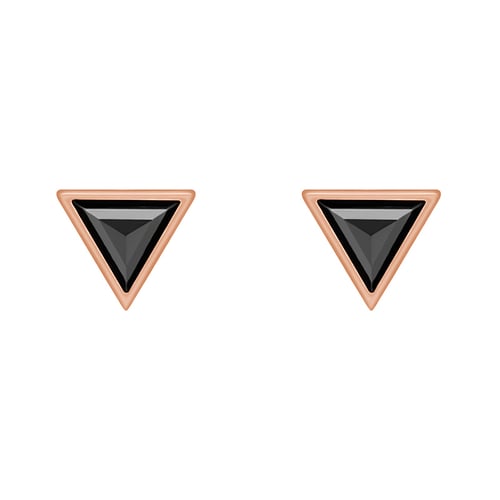Zlaté náušnice s černými triangle diamanty Bonieta