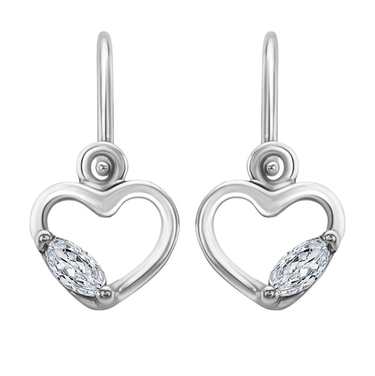 Zlaté náušnice pro děti ve tvaru srdíčka 30925