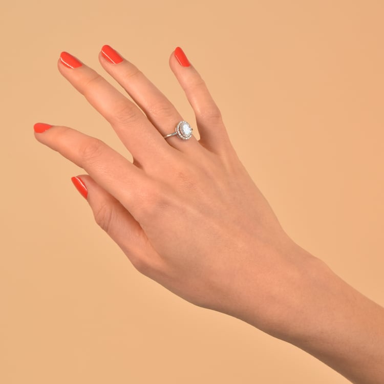 Prsten s moissanitem a lab-grown diamanty Arya 105577