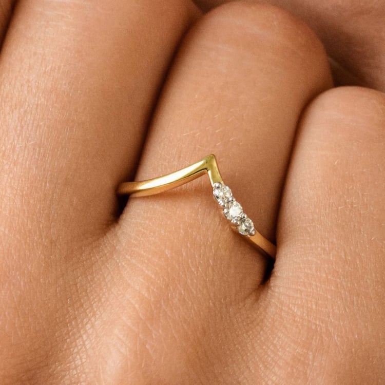 Zlatý prsten s lab-grown diamanty Jenni 163566