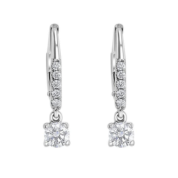 Zlaté visací náušnice s lab-grown diamanty 161721