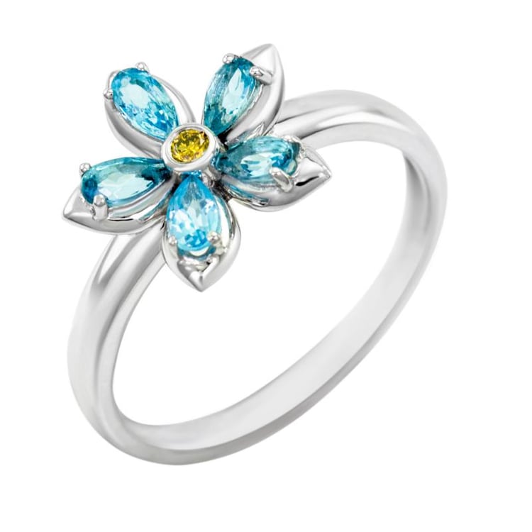 Zlatý zásnubní prsten s topazy Pedroa