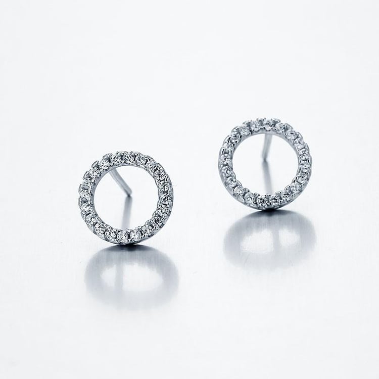 Platinované strieborné náušnice Cletah 7490