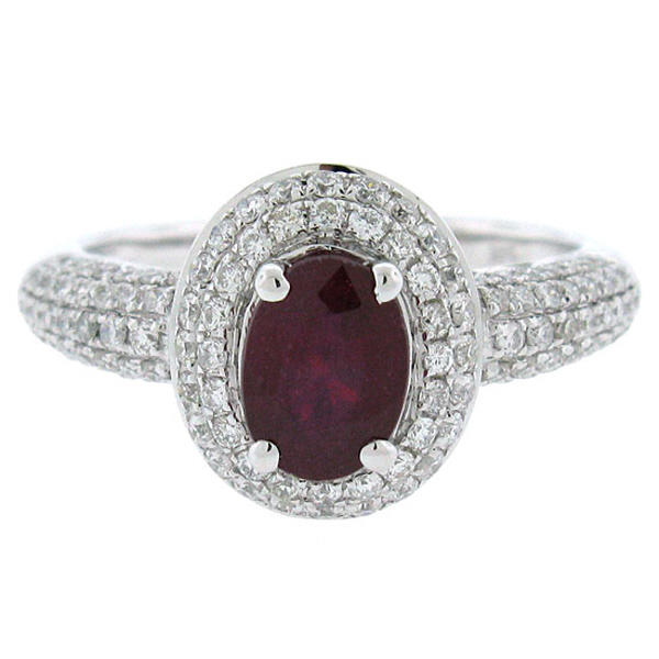 Zlatý prsten s rubínem a diamanty