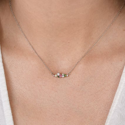 Cluster náhrdelník s pastelovými drahokamy Kianna