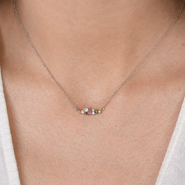 Cluster náhrdelník s pastelovými drahokamy Kianna 160724