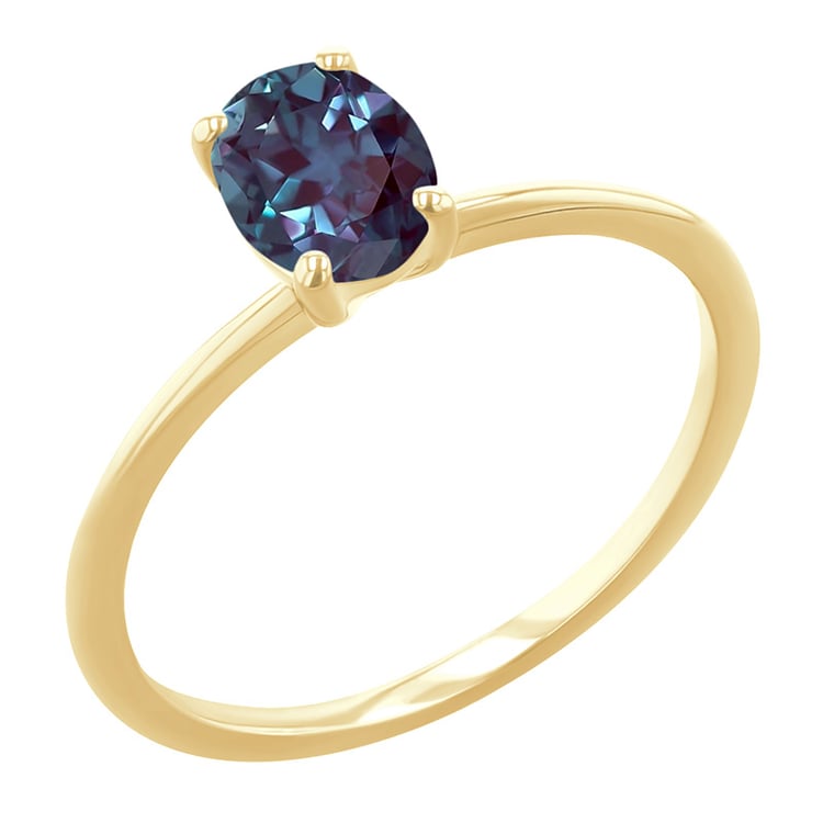 Elegantní zásnubní prsten s oval lab-grown alexandritem Frost 151088