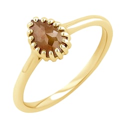 Zlatý prsten s pear salt and pepper diamantem Ryley