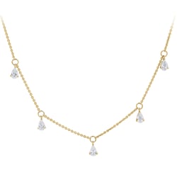 Náhrdelník ze zlata s pear přírodními diamanty Praveen