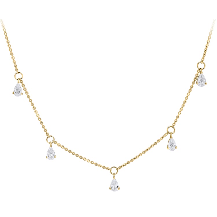 Náhrdelník ze zlata s pear přírodními diamanty Praveen 164971