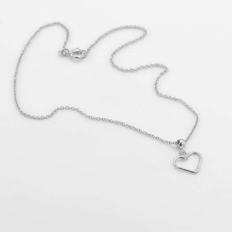 Stříbrný řetízek na nohu se srdíčkem Sadia 46740