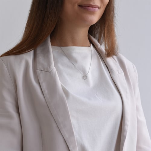 Stříbrný karma přívěsek s diamanty Heidi
