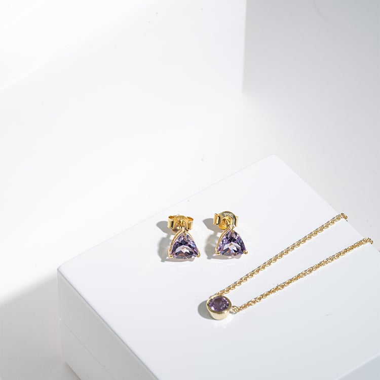 Stříbrný náhrdelník s ametystem Jonie 125336