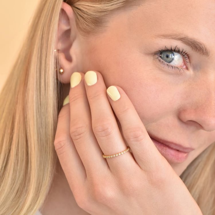 Minimalistický kuličkový prsten s diamanty Dante 106042