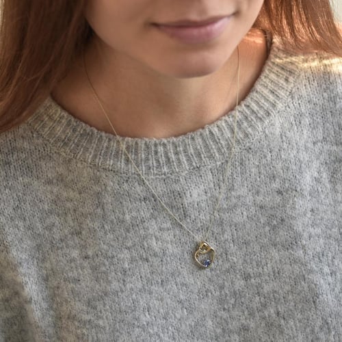 Stříbrný přívěsek matka a dítě s tanzanitem a diamantem Ella
