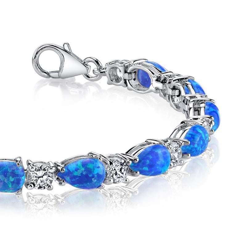 Opálový náramek stříbrný 3379