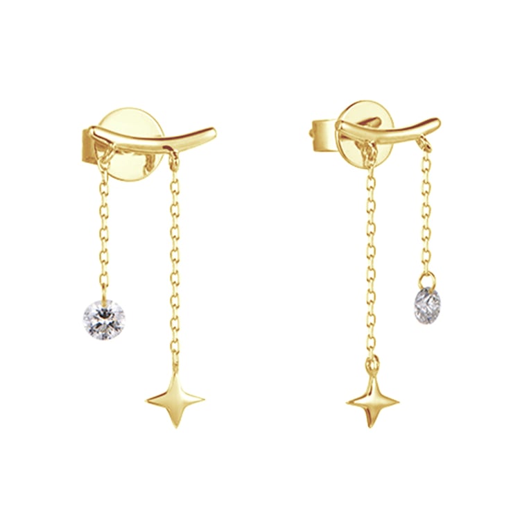 Zlaté náušnice s diamanty