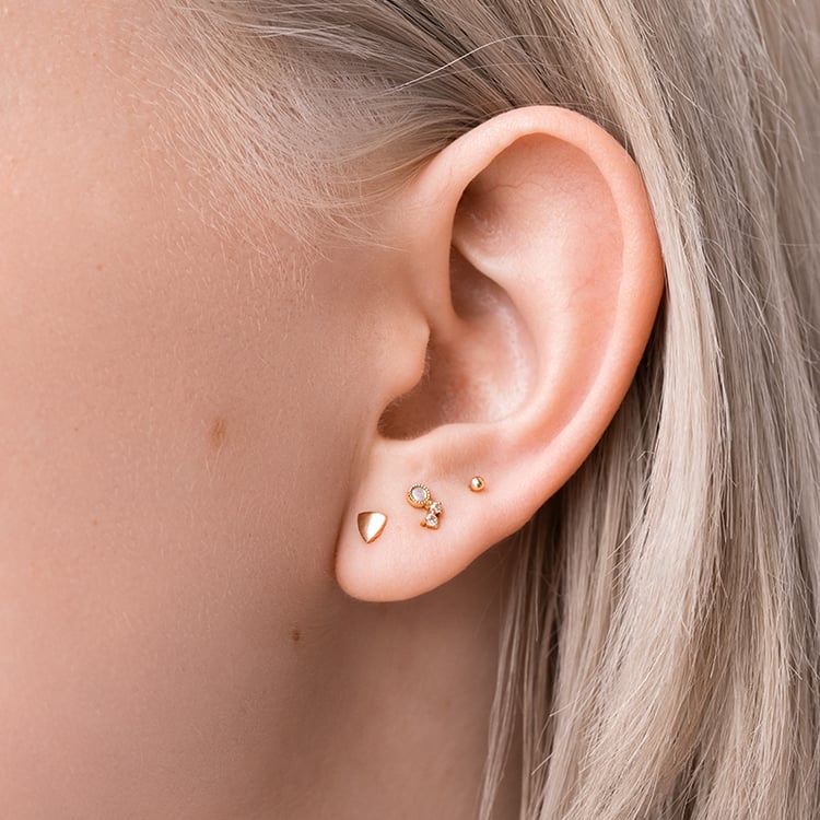 Zlaté náušnice s opály a safíry Meadow 127864