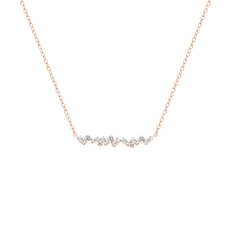 Náhrdelník s baguette diamanty ze zlata