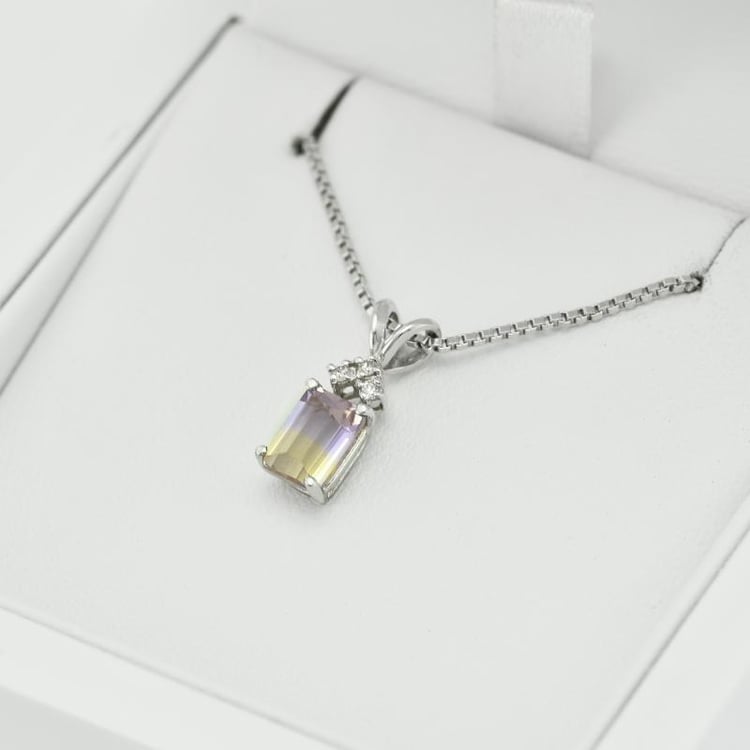 Přívěsek s ametrínem a diamantem 65637