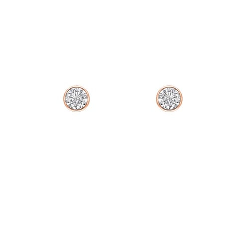 Stříbrné minimalistické bezel náušnice s lab-grown diamanty Tofine