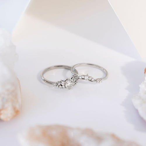 Romantický zásnubní set prstýnků s diamanty Edge