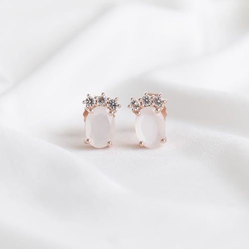 Stříbrné náušnice s měsíčním kamenem a topazy Perkin
