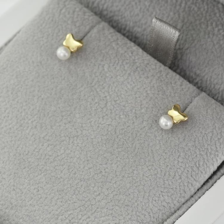 Zlaté dětské náušnice na šroubek 38784