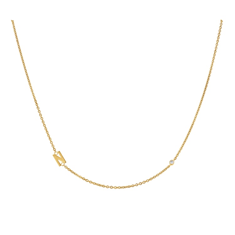 Stříbrný náhrdelník s písmenkem podle vaší volby a lab-grown diamantem Lupe 145453