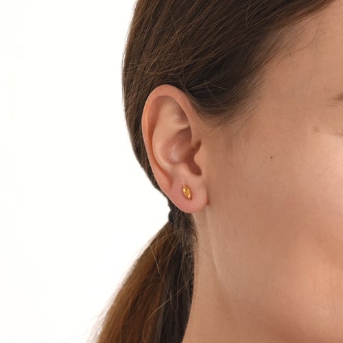 Minimalistické stříbrné náušnice s citríny Andine