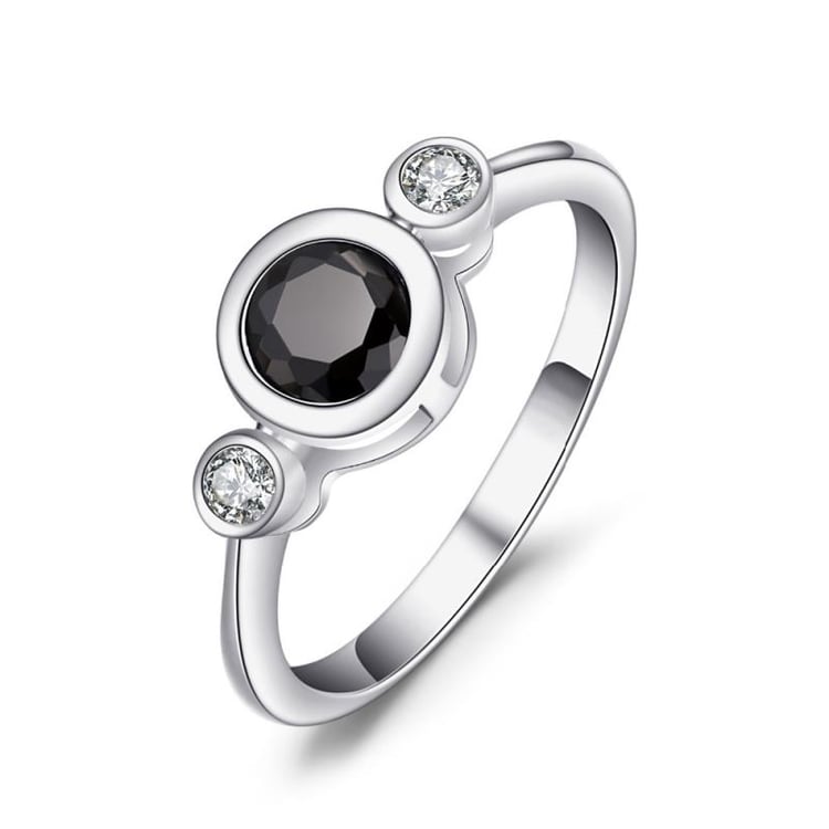 Stříbrný prsten se spinelem a zirkony Dowera