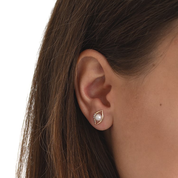 Perlové náušnice se zirkony 61627