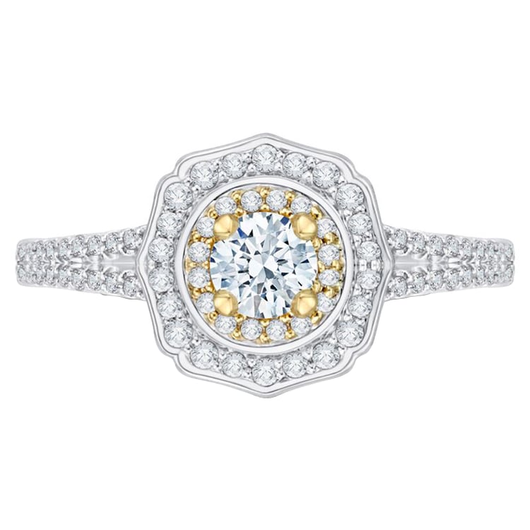 Zlatý zásnubní prsten s diamanty 46417