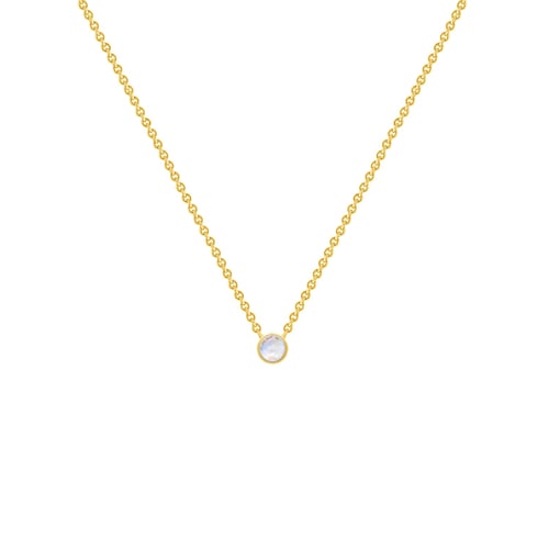Stříbrný minimalistický náhrdelník s měsíčním kamenem Glosie