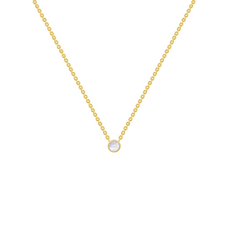 Stříbrný minimalistický náhrdelník s měsíčním kamenem Glosie 103708