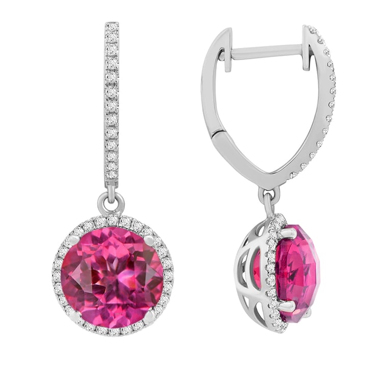 Zlaté náušnice s růžovými topazy 16782