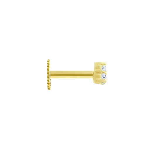 Zlatá piercing náušnice s akvamaríny Masha