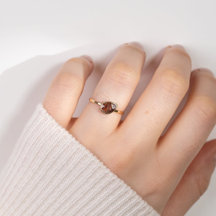 Prsten se salt and pepper pear diamantem Luna 151956